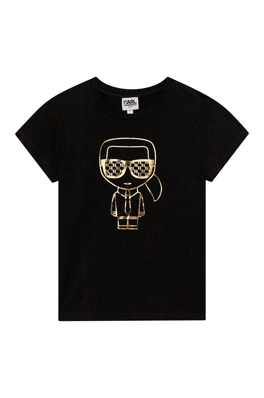 czarny Karl Lagerfeld t-shirt dziecięcy Z15359.114.150 Dziewczęcy