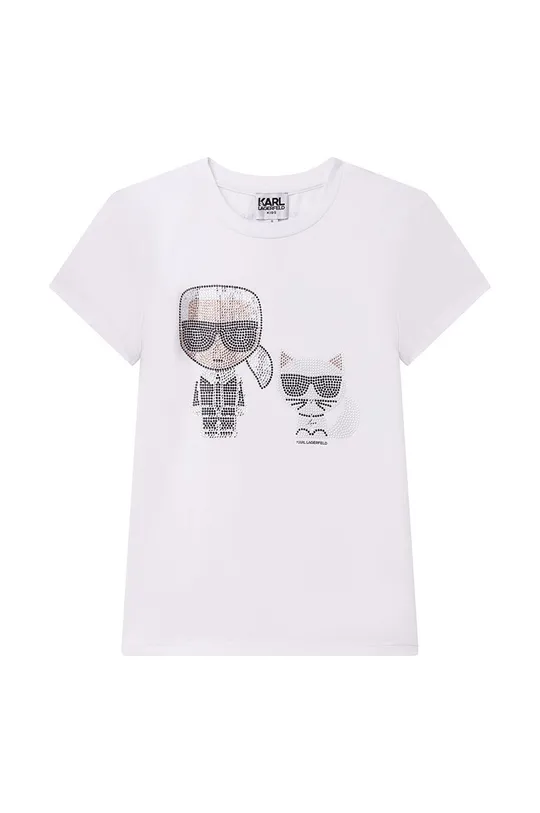 biały Karl Lagerfeld t-shirt dziecięcy Z15361.114.150 Dziewczęcy