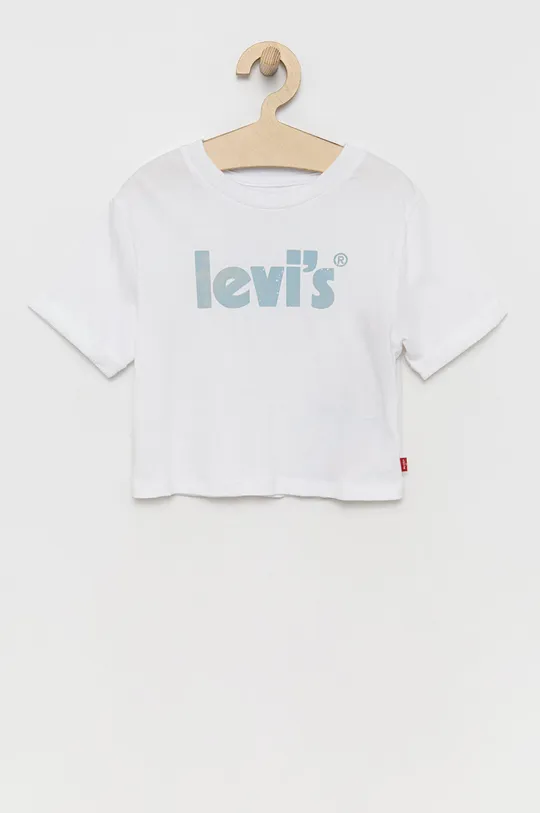 bijela Dječja pamučna majica kratkih rukava Levi's Za djevojčice