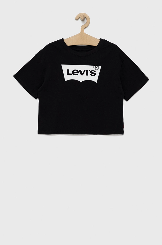 μαύρο Παιδικό βαμβακερό μπλουζάκι Levi's Για κορίτσια