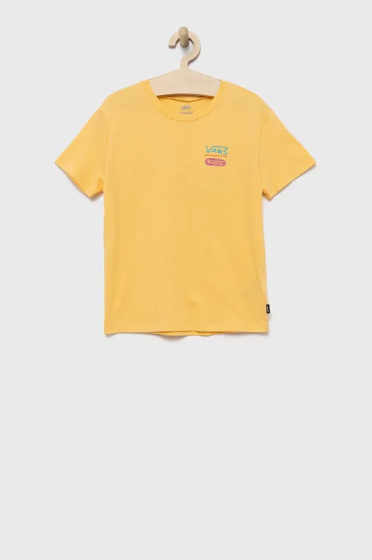 жёлтый Детская хлопковая футболка Vans Для девочек