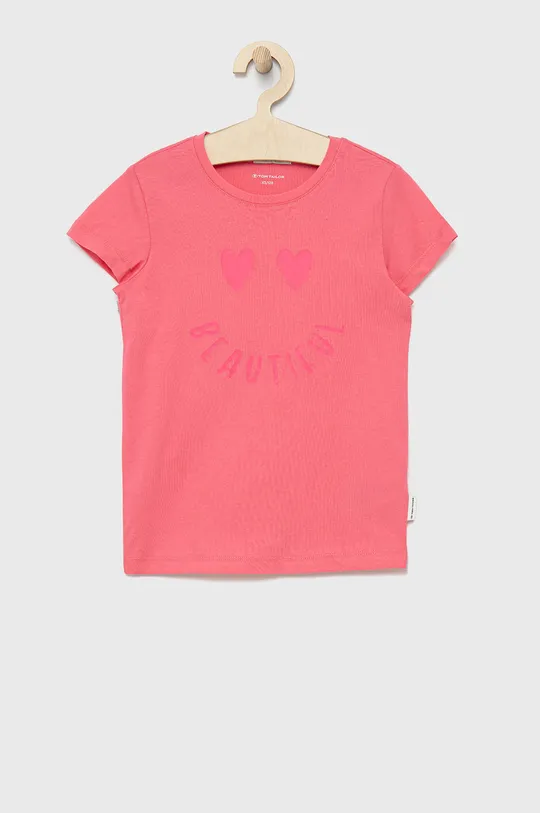 рожевий Дитяча бавовняна футболка Tom Tailor Для дівчаток