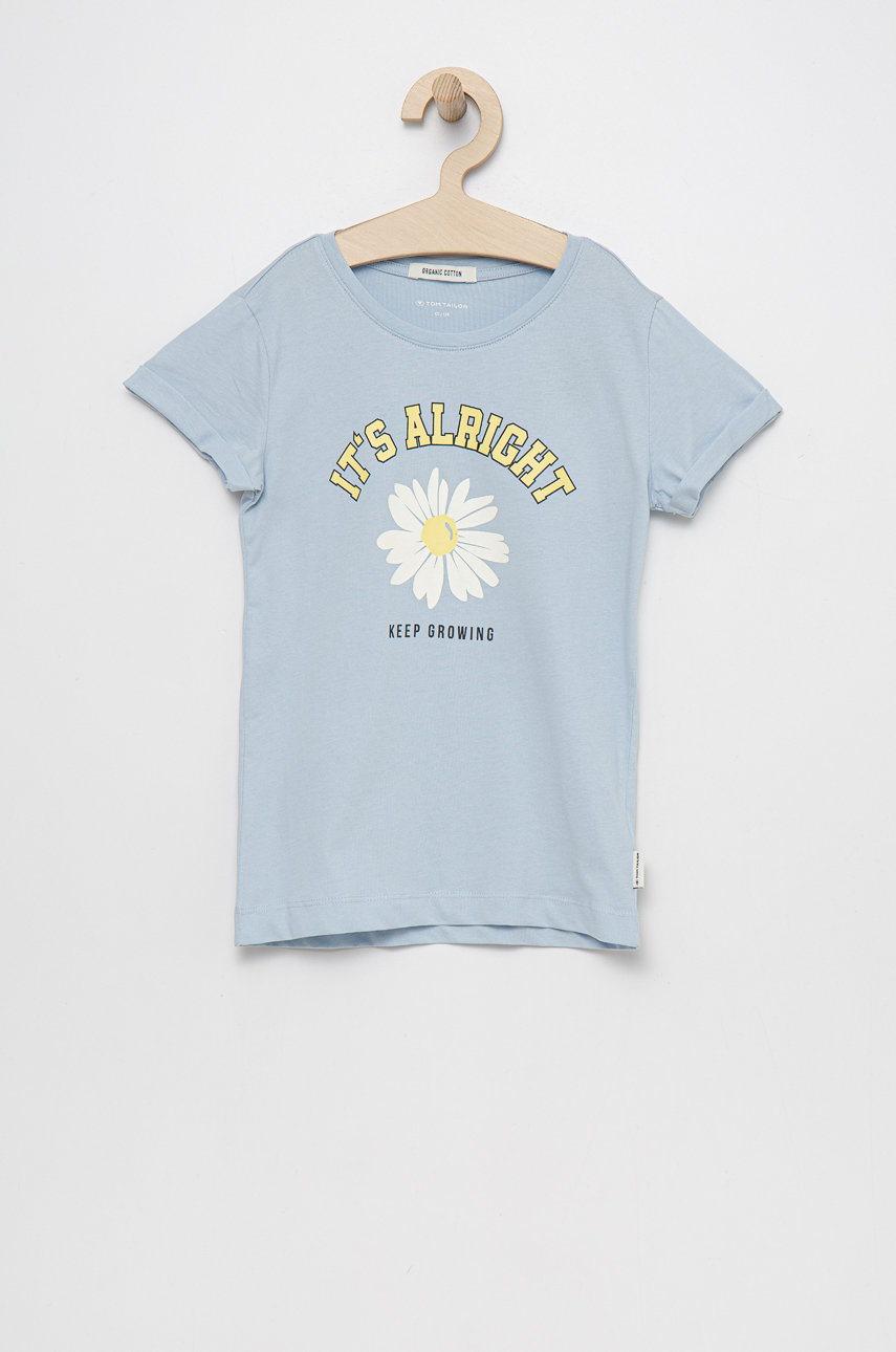 blady niebieski Tom Tailor t-shirt bawełniany dziecięcy Dziewczęcy