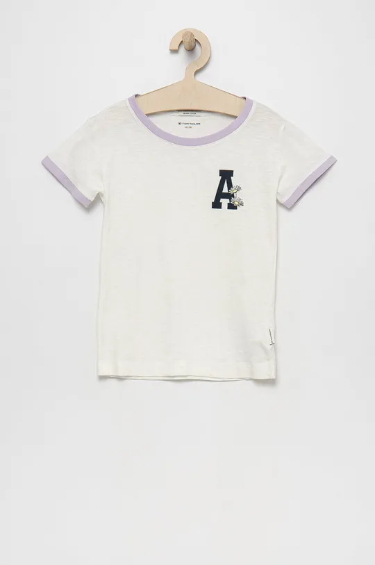 белый Детская хлопковая футболка Tom Tailor Для девочек