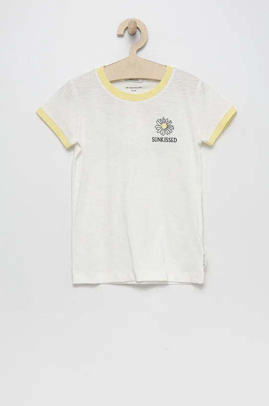 білий Дитяча бавовняна футболка Tom Tailor Для дівчаток