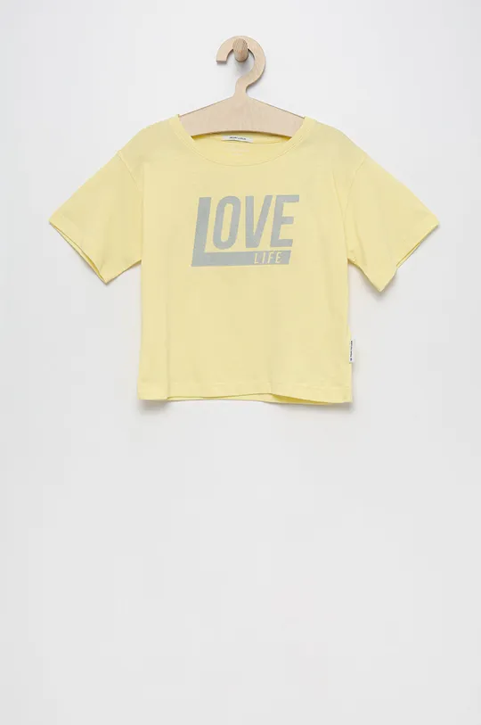 żółty Tom Tailor t-shirt bawełniany dziecięcy Dziewczęcy