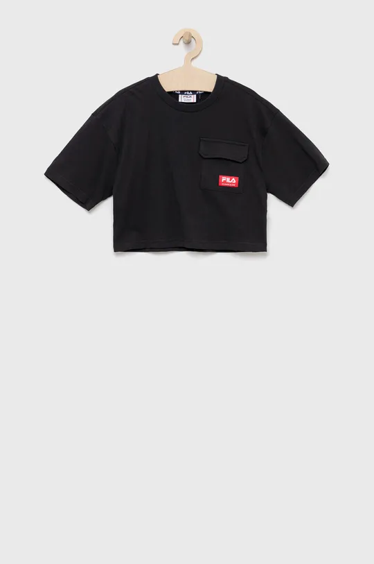 črna Fila bombažna otroška majica Dekliški