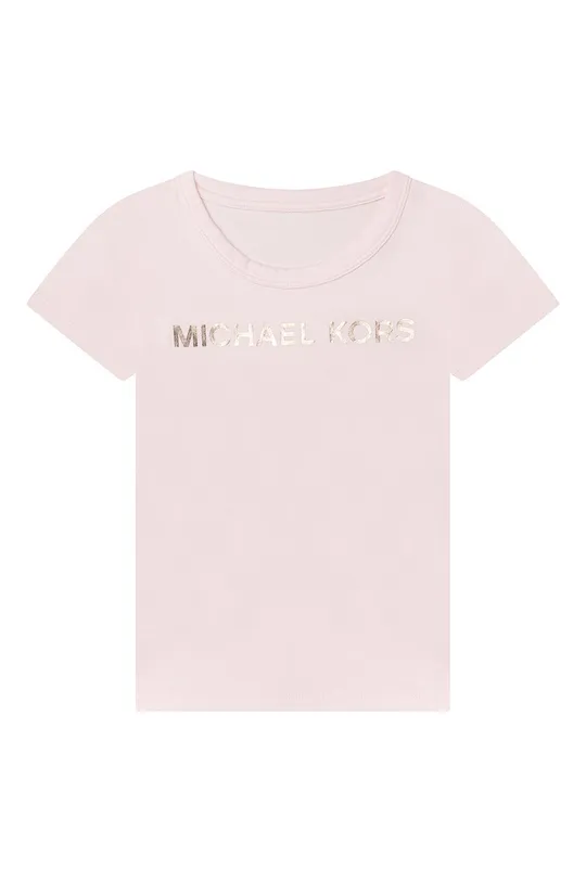 różowy Michael Kors t-shirt bawełniany dziecięcy R15110.102.108 Dziewczęcy