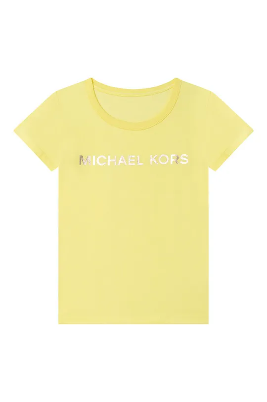 żółty Michael Kors t-shirt bawełniany dziecięcy R15110.102.108 Dziewczęcy