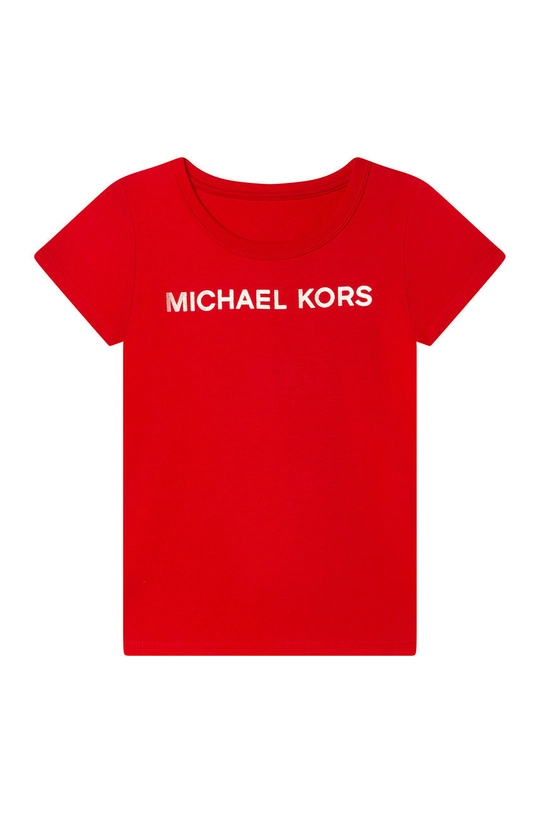 czerwony Michael Kors t-shirt bawełniany dziecięcy R15110.102.108 Dziewczęcy