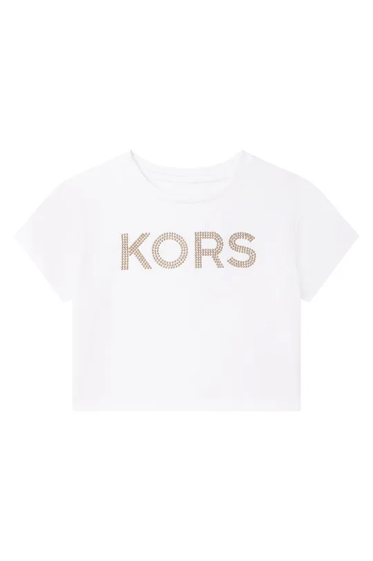 biały Michael Kors t-shirt bawełniany dziecięcy R15112.114.150 Dziewczęcy