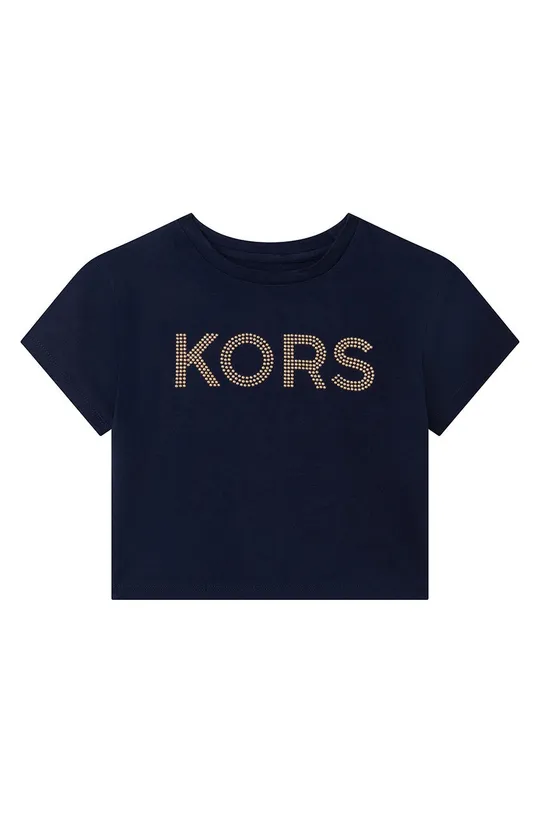 темно-синій Дитяча бавовняна футболка Michael Kors Для дівчаток