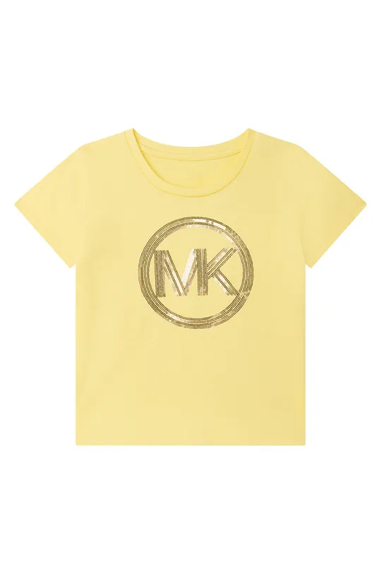 żółty Michael Kors t-shirt bawełniany dziecięcy R15113.102.108 Dziewczęcy