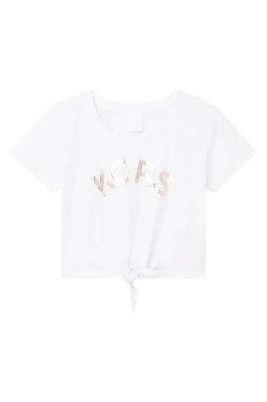 biały Michael Kors t-shirt bawełniany dziecięcy R15114.102.108 Dziewczęcy