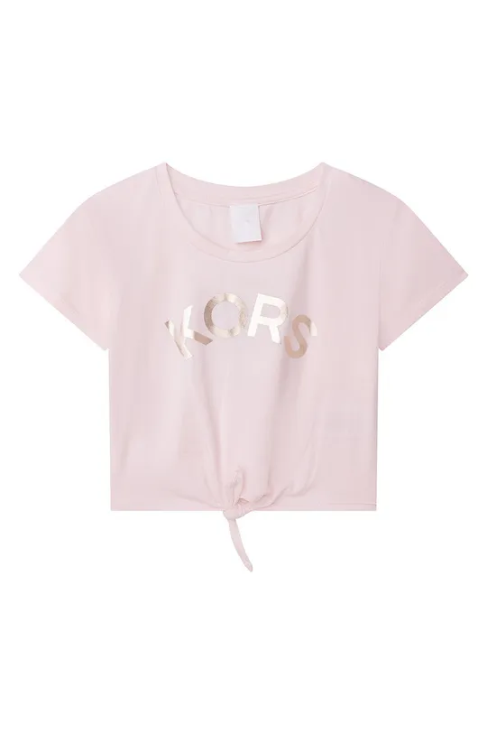 рожевий Дитяча бавовняна футболка Michael Kors Для дівчаток