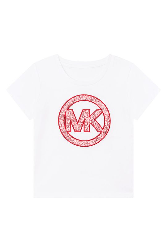 biały Michael Kors t-shirt bawełniany dziecięcy R15117.102.108 Dziewczęcy