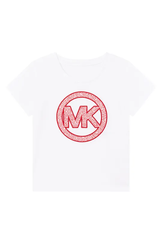biały Michael Kors t-shirt bawełniany dziecięcy R15117.114.150 Dziewczęcy