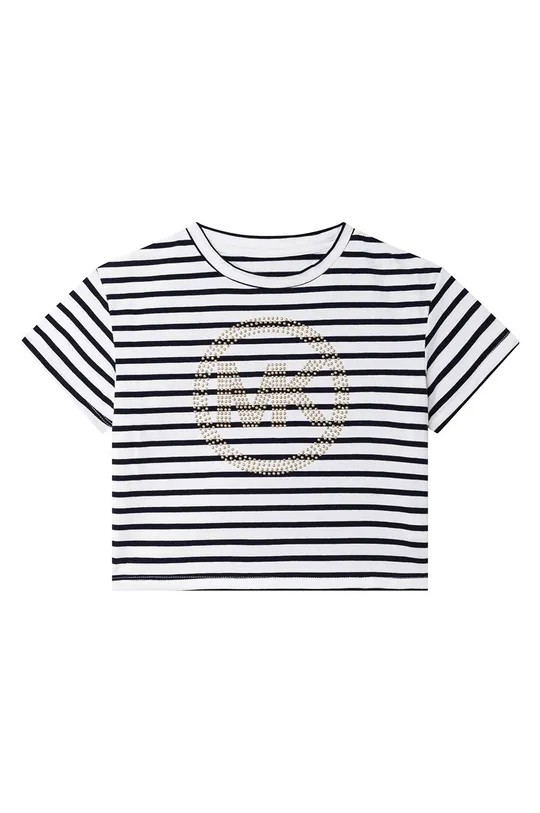 mornarsko modra Otroška bombažna kratka majica Michael Kors Dekliški