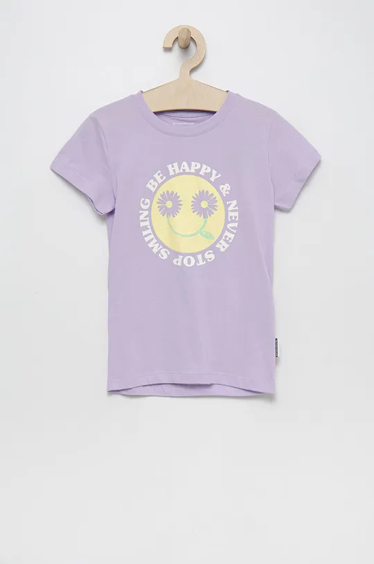 fioletowy Tom Tailor t-shirt bawełniany dziecięcy Dziewczęcy