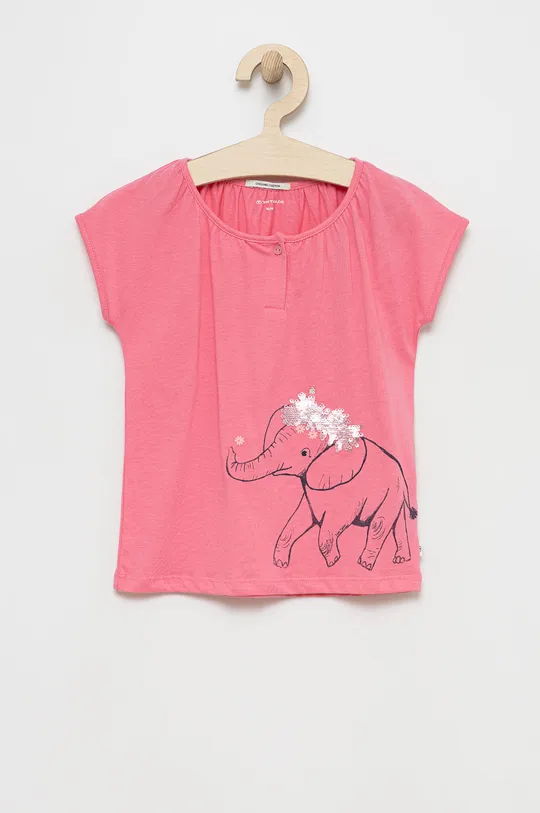 рожевий Дитяча бавовняна футболка Tom Tailor Для дівчаток