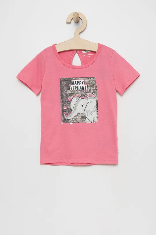 roza Dječja pamučna majica kratkih rukava Tom Tailor Za djevojčice