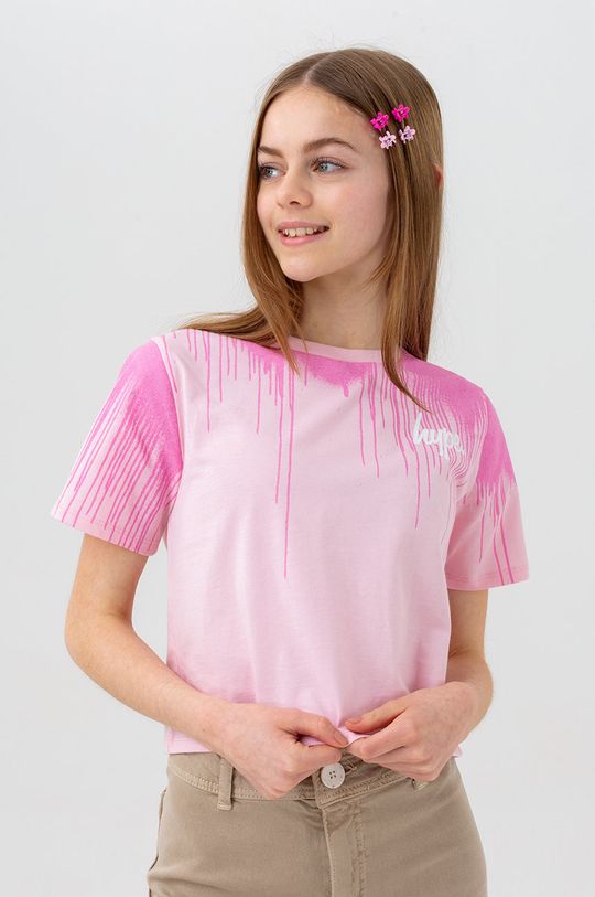 Hype tricou de bumbac pentru copii roz