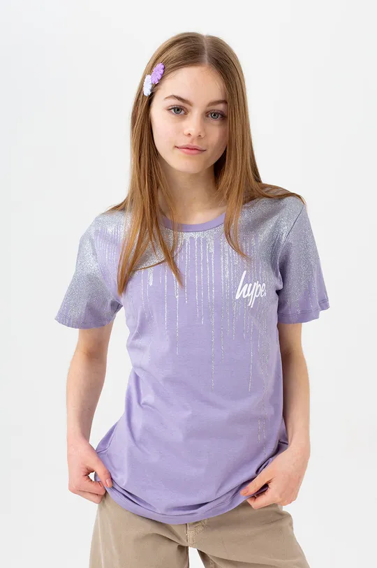μωβ Παιδικό βαμβακερό μπλουζάκι Hype Για κορίτσια