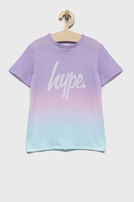 fioletowy Hype t-shirt bawełniany dziecięcy Dziewczęcy