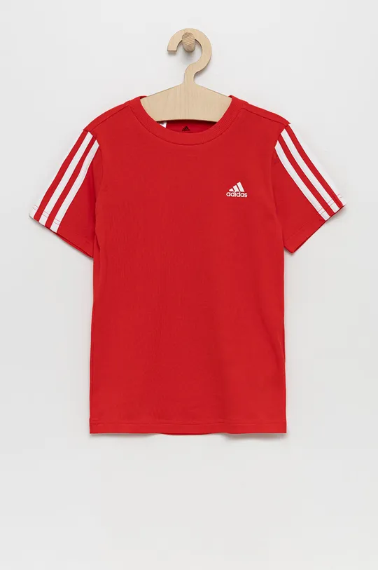 czerwony adidas Performance T-shirt bawełniany dziecięcy H65802 Dziecięcy