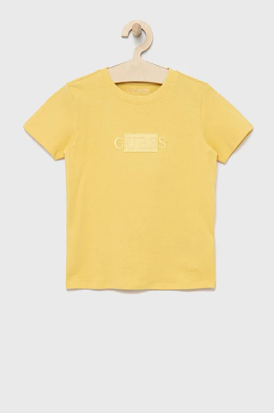 κίτρινο Παιδικό βαμβακερό μπλουζάκι Guess Παιδικά
