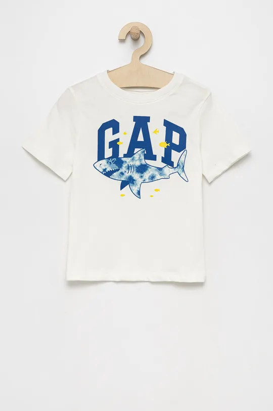 bela Otroška bombažna kratka majica GAP Otroški