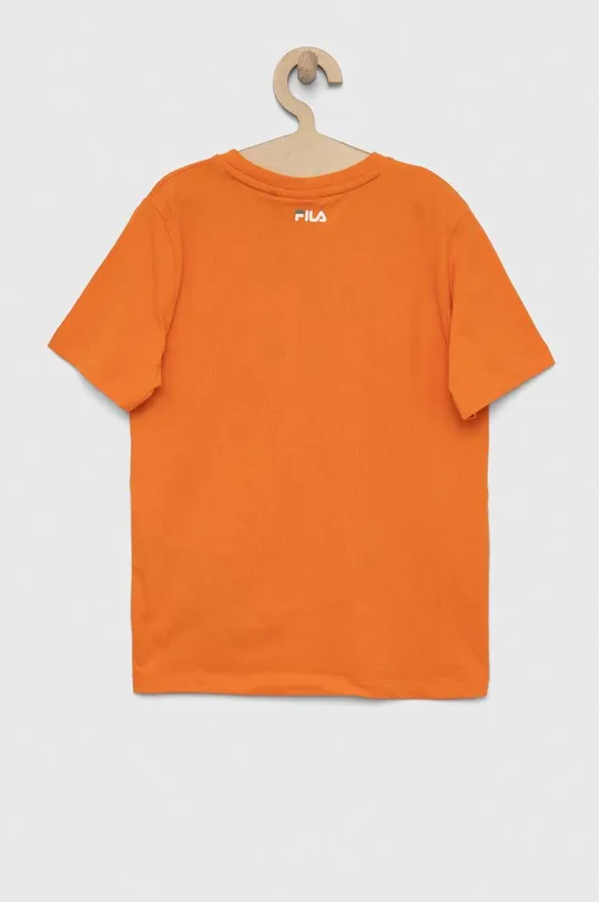 Dječja pamučna majica kratkih rukava Fila narančasta