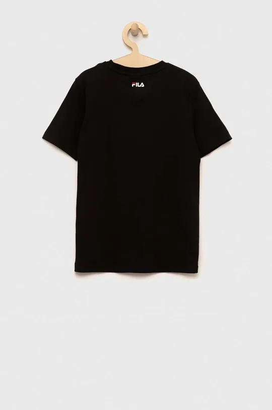 Otroška bombažna kratka majica Fila črna