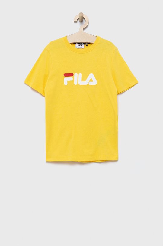 žlutá Dětské bavlněné tričko Fila Dětský