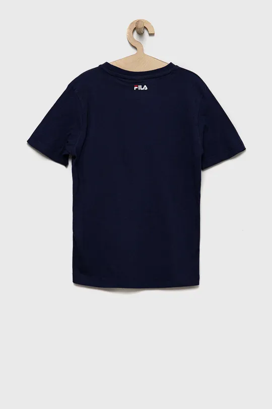 Otroška bombažna kratka majica Fila mornarsko modra