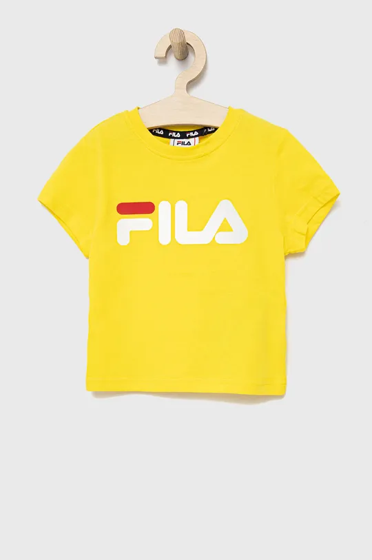 žltá Detské bavlnené tričko Fila Detský