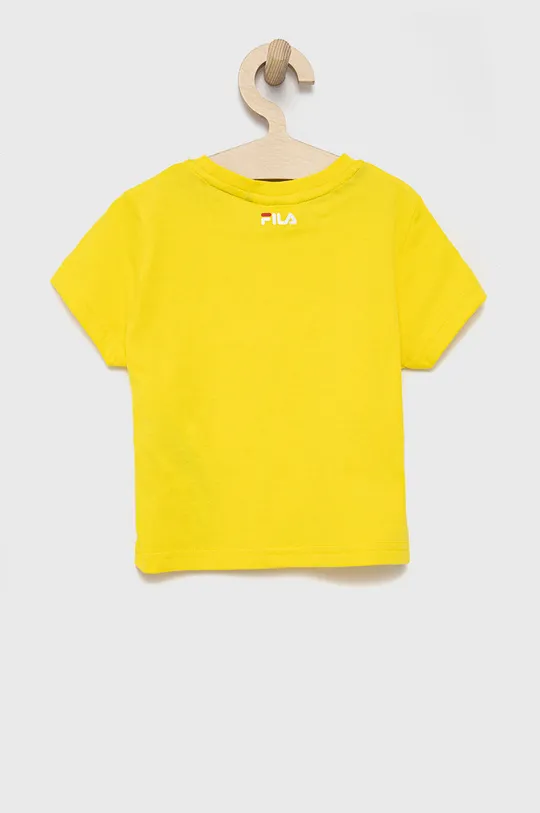 Detské bavlnené tričko Fila žltá