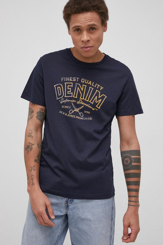 námořnická modř Bavlněné tričko Premium by Jack&Jones Pánský