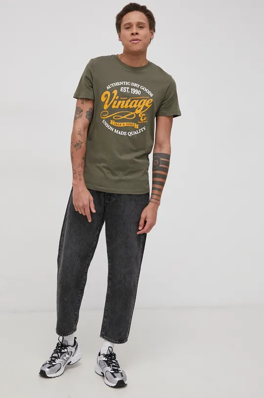 Premium by Jack&Jones T-shirt bawełniany zielony