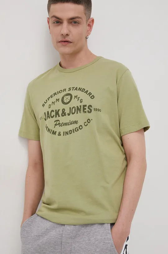zelená Bavlnené tričko Premium by Jack&Jones Pánsky