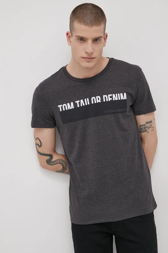γκρί Μπλουζάκι Tom Tailor Ανδρικά