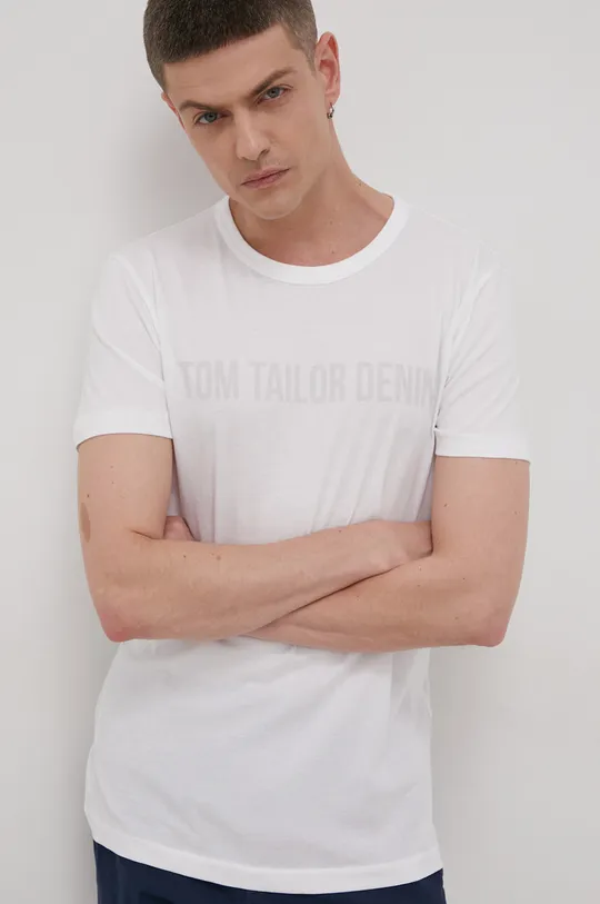 λευκό Βαμβακερό μπλουζάκι Tom Tailor