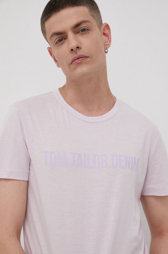 levanduľová Bavlnené tričko Tom Tailor