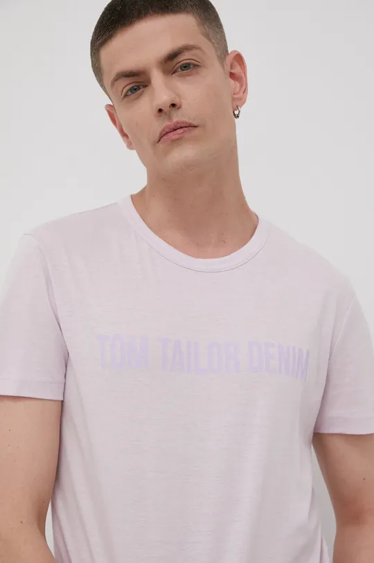 μωβ Βαμβακερό μπλουζάκι Tom Tailor