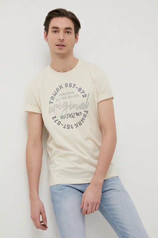 piaskowy Tom Tailor T-shirt bawełniany