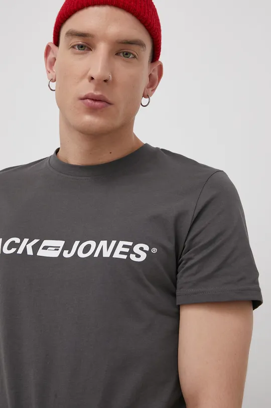 sivá Bavlnené tričko Jack & Jones