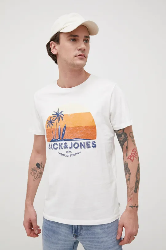 beżowy Jack & Jones t-shirt Męski