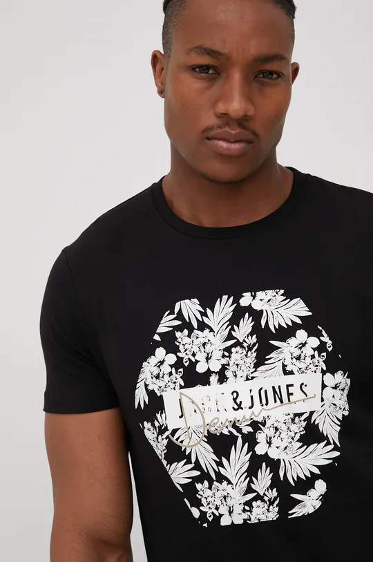 czarny Jack & Jones t-shirt bawełniany