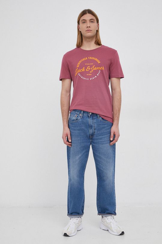 Jack & Jones T-shirt bawełniany fioletowy