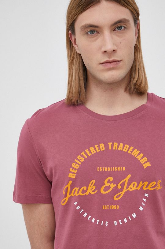 fioletowy Jack & Jones T-shirt bawełniany